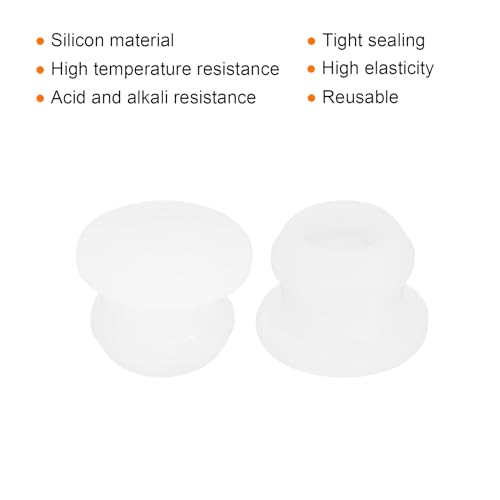 Image of MECCANIXITY Silicone Snap in Locking Hole Plugs Rubber Panel Seal Cover Flush Type Panel Round for Kitchen Rubber Bulkheads Waterproof Sealing Plugs 8.5mm /0.33 Inch Dia Transparent,Pack of 20