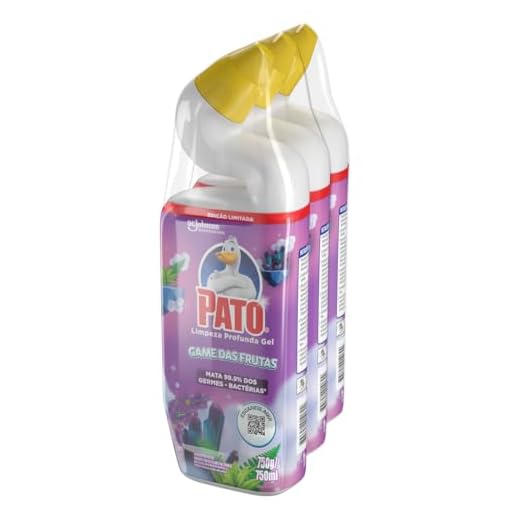 Pato Limpador Sanitário Kit Game das Frutas, Desinfetante Sanitário, Desodorizador Sanitário de Limpeza Profunda, 3 Unidades, 750ml cada