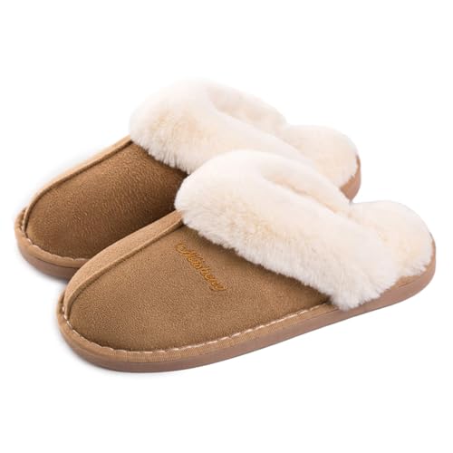Slippers Women Men Fuzzy House Shoe with Memory Foam Fluffy Comfy Warm Winter Non-Slip Indoor Outdoor