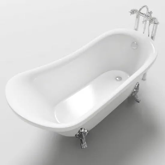 BagnoItalia Vasca da bagno classica per centro stanza cm 160x72 piedini a vista freestanding