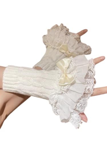 Muiltvoe Y2K Accessories Cutecore Grunge Gloves for Women Gothic Fingerless Ripped Long Sleeve Cosplay Lolita Cute Arm Warmers