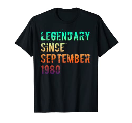 Nacidos en 1980 Septiembre Regalo Cumpleaños 40 años Hombre Camiseta