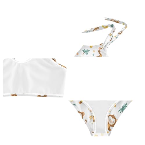 Wusikd Monkeys Girls Swimsuits Two Piece Cute Banana Swimwear Bikini Set for for Girls Size 3T4