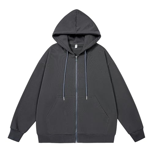 Men's Oversized Zip Up Hoodies Heavyweight Fleece Full Zip Plain Pullover Hoodie Sweatshirt Fall Casual Sweatshirts2