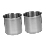 KOCKSHION 2 Stück Messbecher Messung von Tassen und Löffeln messen Reisbecher wiederverwendbar Mehlbehälter Milchbehälter Reisbehälter Reisbecher aus Edelstahl Rostfreier Stahl Silber