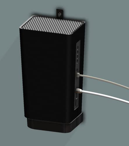 Indigo Lime Virgin Media Hub 4 wall mounting bracket. Made in the UK by us (Cables Right-hand side)