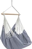 AMANKA XXL Hängesessel Grau 185x130 cm belastbar bis 150kg - Hängestuhl Indoor und Outdoor – dekorativer Hängesessel für Garten - Sitzsack zum...