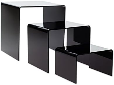 ソース1つデラックス4、5、6インチ3 Piece SetスリムラインブラックアクリルRisers &ndash; Medium