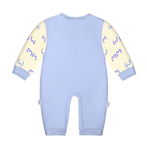 Image of Bold N Elegant Full Sleeve Footless Baby Romper Onesie Front Button Bodysuit Jumper for Newborn Baby Boys Girls Kids