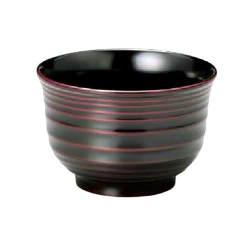J-kitchens お椀 日本製 彩波 汁椀 溜内黒 (1客) 11cm 漆塗り 手塗り その壱