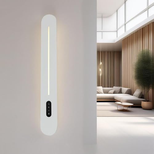 Lámpara de pared moderna negra de 80cm interior táctil regulable 4