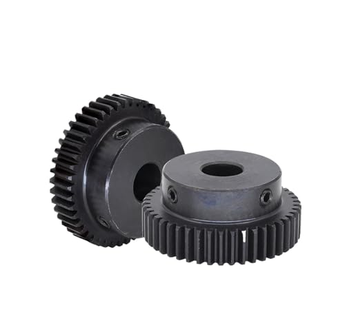 Bevel Gear Pinion Hardware Mechanical Motor Gear 1M-46T/47T/48T/49Teeth Carbon Steel High Frequency Quenching of Teeth Gear Wheel Bore Size 8/10/12/15mm(15 mm-46 Teeth)