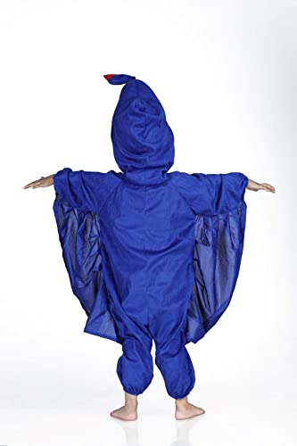 Image of BookMyCostume Peacock Blue Jumpsuit Indian National Bird Kids Fancy Dress Costume 4-5 years