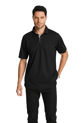 3 Pack Mens Polo Shirts Short Sleeve Dry Fit Moisture Wicking Collared Shirt Golf Polo Shirts for Men Casual Bussiness2