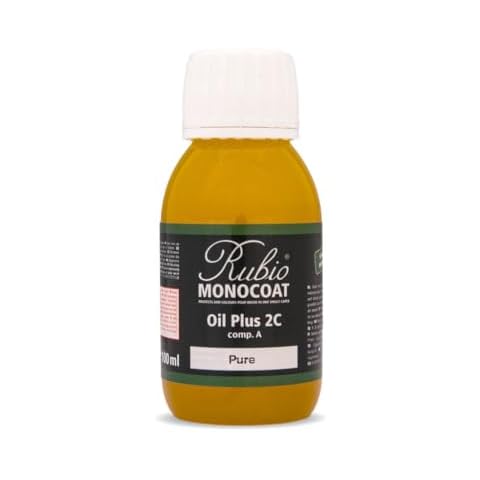 Rubio Monocoat Wood Oil Finish Sample - Pure | Oil Plus Part A | Quick-Dry, Eco-Friendly Linseed Wood Oil for Indoor Use | Ideal for Sampling Oil Plus 2C & Touch Ups | 100 mL Cover