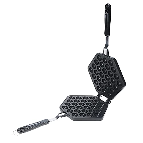 HighFree Hand Held Egg Waffle Pan, Non-stick Waffle Maker Egg Bubble Pan, Aluminum Alloy Waffle Cake Baking Mold Plate