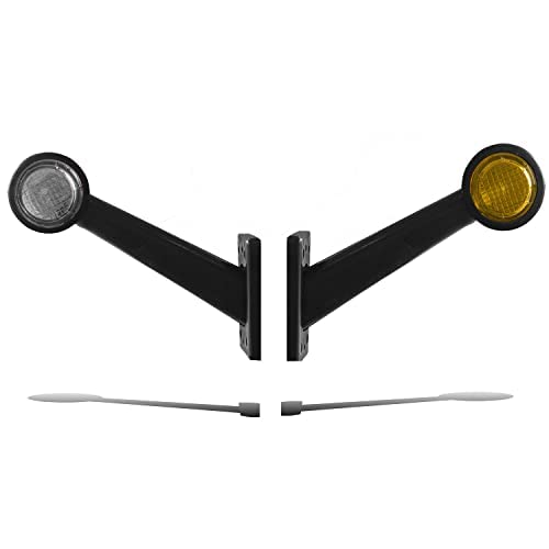 2 Luces De Marcador Lateral Para Remolque, Camión O Autobús - Rojo/Blanco, 12V/24V, Con Contorno De Goma - ES