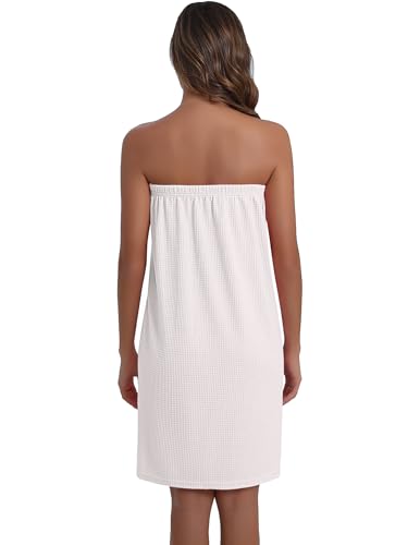 Image of Ekouaer Waffle Robes For Women Bath Wraps Lightweight Knee Length Soft Shower Robe with Pocket S-L