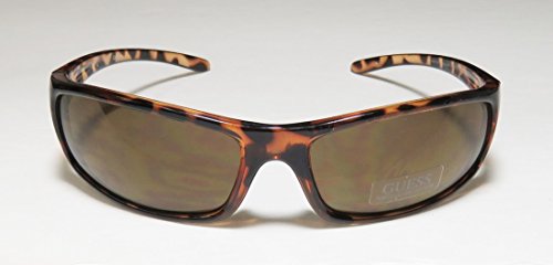 GUESS Mens GU6250 Sport Shield Fashion Sunglasses, Tortoise/Amber3