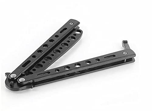 Xtreme Butterfly Knife, Trainer Practice Tool Steel Metal Folding Knife Unsharpened Butterfly Knife For Practicing Flipping Tricks (Black And Silver, Set Of 2) #TOP2