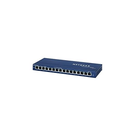 NETGEAR 16-Port Fast Ethernet 10/100 Unmanaged Switch (FS116NA) - Desktop, and ProSAFE Limited Lifetime Protection