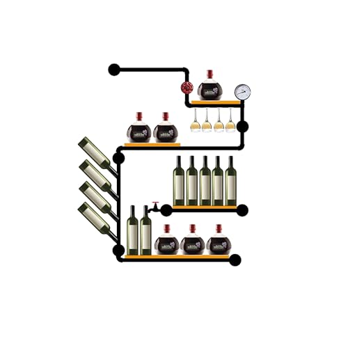 Étagère à liqueur murale avec rangement suspendu pour verres à pied