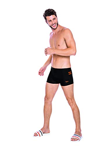 Speedo Line Bañador Hidroshort, Homens, Preto/Laranja Neon, M
