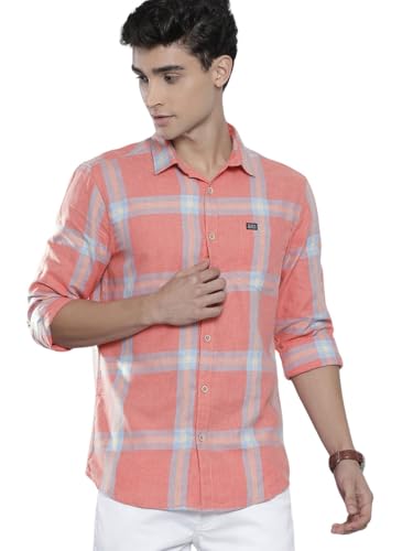Image of The Indian Garage Co Men Slim Fit Abstract Printed Full Sleeves Spread Collar Casual Shirt