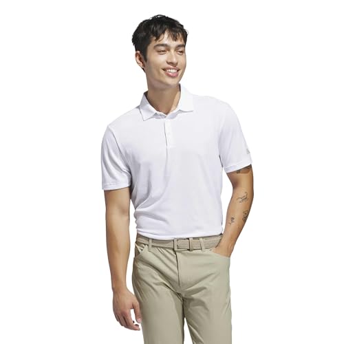 Image of adidas Men's Ultimate365 Jacquard Climacool Polo Shirt, White, S