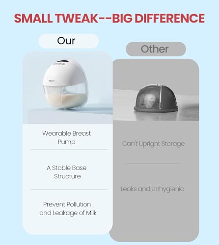 Image of NCVI Breast Pump Hands Free, Wearable Breastfeeding Pump with Strong Suction, 1400mAh Long Battery, 4 Modes & 9 Levels, Discreet Ultra-Quiet Portable Wireless Pump, 19 /21 /24mm Flange Inserts, 2 Pack