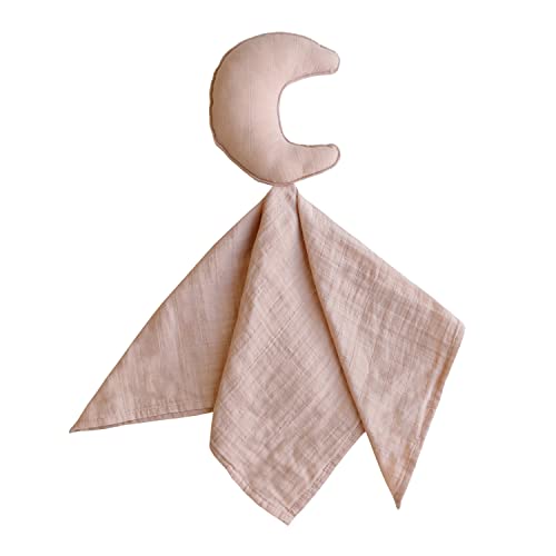 mushie Moon Security Blanket | Baby Lovey | 100% Organic Muslin Cotton (Blush) -  2190467