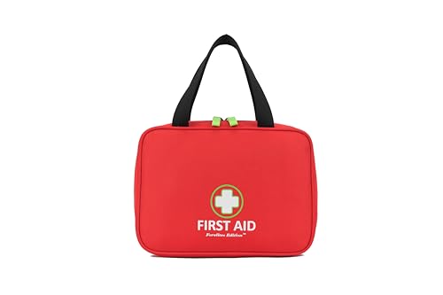 Handy First Aid Bag Empty (Bag Only), First Aid Kit Portable For Home, Office, Vehicle, Emergency Kit For Your Next Adventure, First Aid Supplies Organizer Bag For Camping, Travel, Sports, Red Pouch