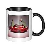 XZDZWK Klassische Tasse mit chilenischen Kirschen, stilvoll, langlebig und schwarz, lichtbeständig, geeignet für Zuhause, Büro und Restaurant