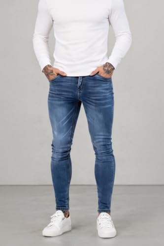 Image of GINGTTO Skinny Jeans Men Slim Fit Stretch Tapered Leg