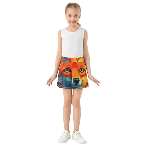 Girls' Shorts Athletic Skorts Tennis Skirts Kids Navy School Stylized Fox Prominent Sunset 3t3
