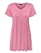 MBJ WT1057 Womens V Neck Short Sleeve Pleats Tunic Top M PINK