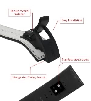 Image of 13mm Lever Belt - White Leather Weightlifting Belt with Black Buckle - Powerlifting Gym Belt for Men & Women - Heavy-Duty - Men & Women (White Belt Black Buckle, M)