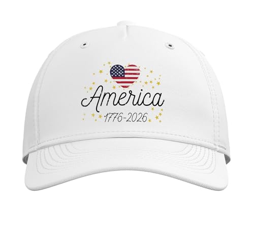 Gorra de béisbol ajustable 250th Anniversary America Flag Heart miniatura 2