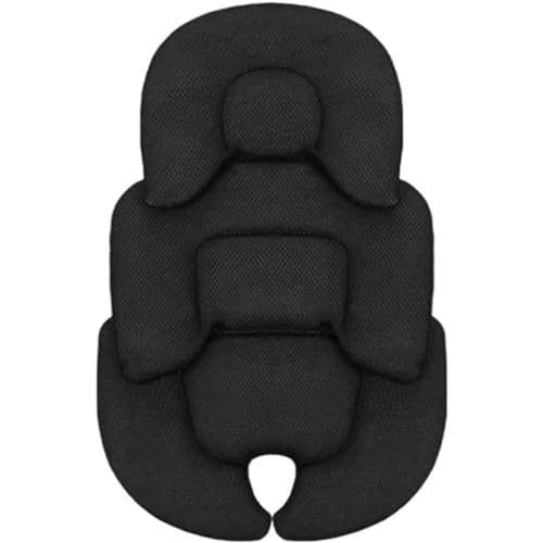 Rcuihak ベビーカーシート クッション 柔らかい ベビーカーマット 春夏秋冬通用 チャイルドシートクッション クッション構造 拔群の通気性 ジュニアシートインナークッション 出産祝い お出かけ プレゼント (ブラック)