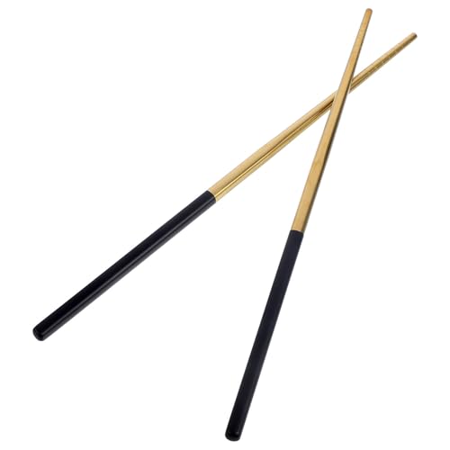 KICHOUSE Palillos de Acero Inoxidable Negro Antideslizantes y Resistentes al Calor, Reutilizables para Restaurante y Fiestas de Camping, Diseño Elegante y Duradero