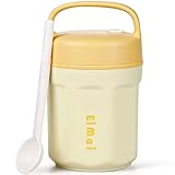 Purilit design 20 oz Thermobehälter für Essen Thermoschüssel mit Deckel Lunchbox Thermo Zur Aufbewahrung von Brei,Suppe,Obst,Joghurt und Mittagessen (Gelb)