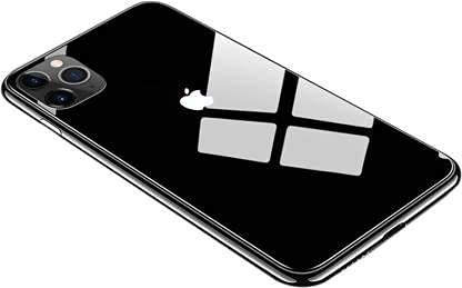 PRIXOTTO Glass Back Cover Compatible with I Phone 12 pro Luxurious Toughened Glass Back Case Cover|Shockproof Soft Edges TPU Full Protective Glass Back Cover Compatible with I Phone 12 pro (Black)