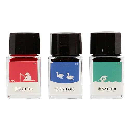 Stylos plume Sailor 13-2400-001 lot de 3 encre flacon 10 ml pour dessin et croquis