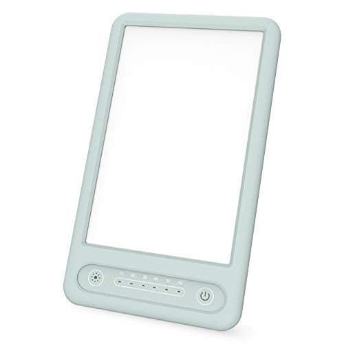 Light Therapy Lamp, LED Bright Light Therapy 10000 Lux Happy White Sun Lamp Light with Timer Function, Adjustable Stepless Brightness Controls for Home Office Library Hotel Use