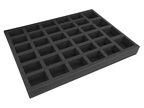 Replacement Tray for Gamesworkshop Classic plastic figure case. Carry 34 troops on 25mm and 32mm size bases. Ideal for 3 squads of 10 troops up to 50mm tall, plus 4 HQ dynamically posed figures.