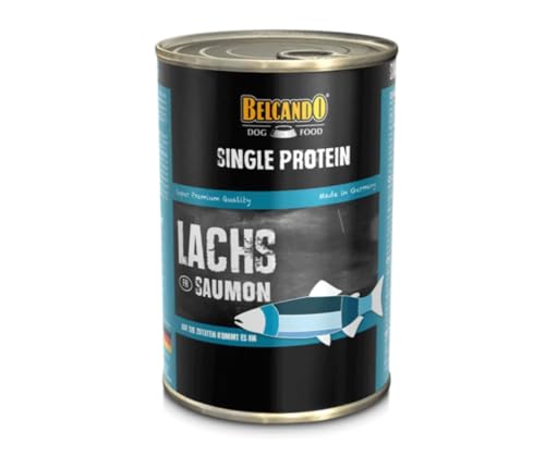 Belcando Single Protein Lachs 12x400g - reines Nassfutter ohne Zusätze – ideal bei Futterunverträglichkeiten, im praktischen Sparpaket.