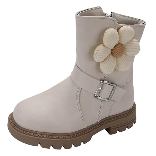 Bottines enfant hiver blanches en PU souple doublé pour premiers pas