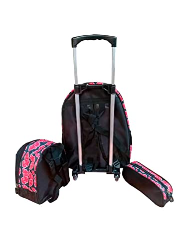 Kit Mochila Infantil com Rodinhas + Lancheira Térmica + Estojo Vários Personagens (Único, Naruto ( A