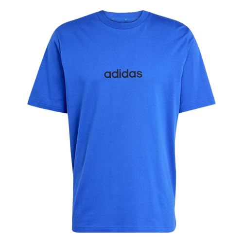 T-shirt adidas Essentials Linear en coton doux bleu team royal taille S - 2