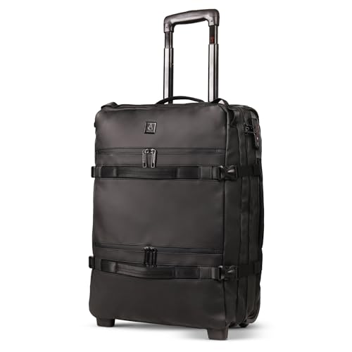 Aerolite Waterproof 55x40x20cm Ryanair Priority Max 44L Travel Trolley Carry On Hand Luggage Flight Cabin Bag 55x40x20 New Ryanair Approved with 2 Wheels, 17in Laptop Pouch & TSA Lock (Black)